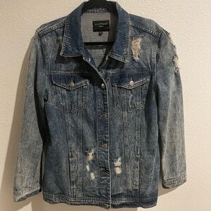 Velvet Heart Faded Blue Distressed Denim Jacket - Women's